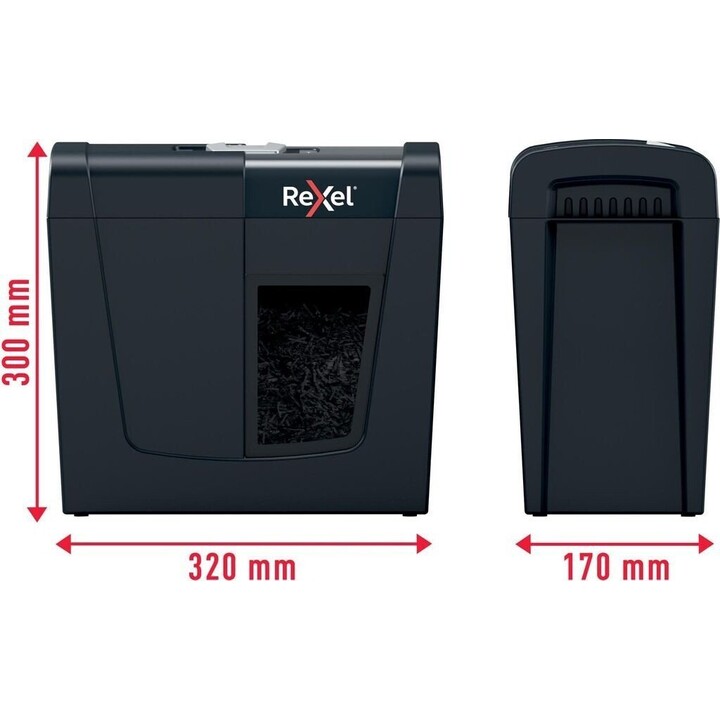 Rexel 2020122EU, Distruggidocumenti per uso personale e domestico Secure X6, 10L, nero