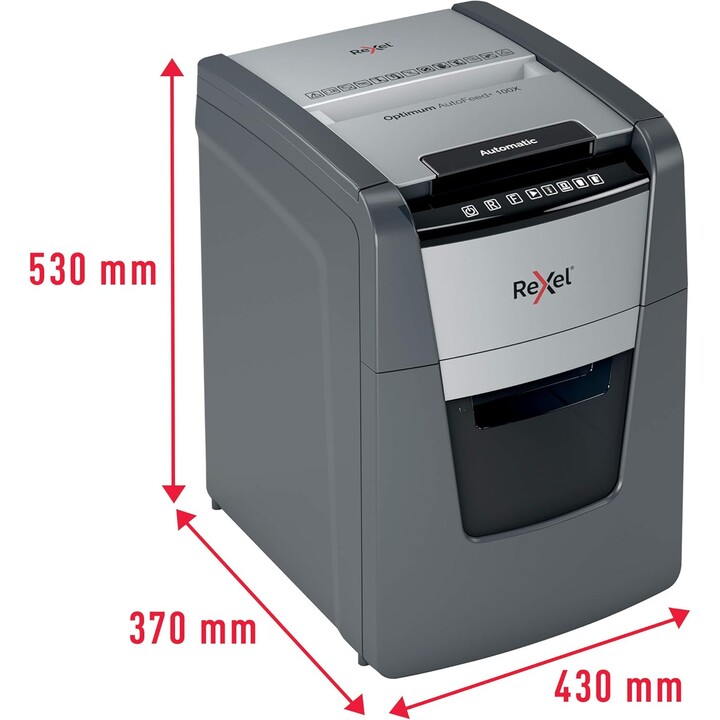Rexel 2020100XEU, Trituradora de papel automática Optimum AutoFeed 100X, 34L, cinzento