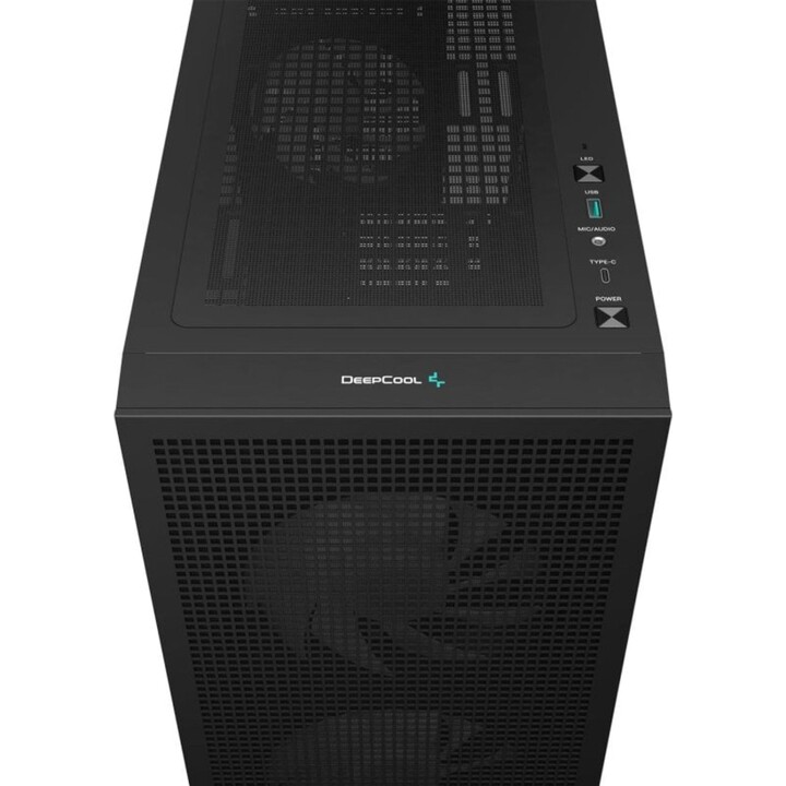 DeepCool PC Tower CH360 ARGB DIGITAL Micro Tower mATX gehärtetes Glas USB-C Schwarz