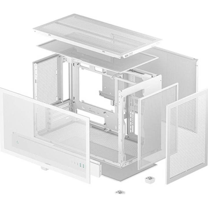 DeepCool CH260 White Micro ATX PC Tower Case with ABS/SPCC/Tempered Glass and USB-C
