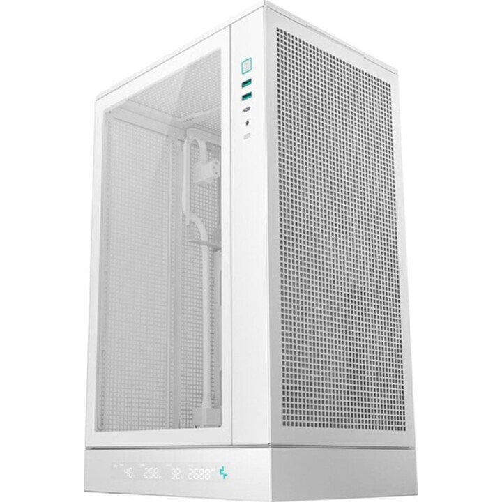 Custodia per PC minitorre digitale DeepCool CH270, micro-ATX, vetro temperato, bianco