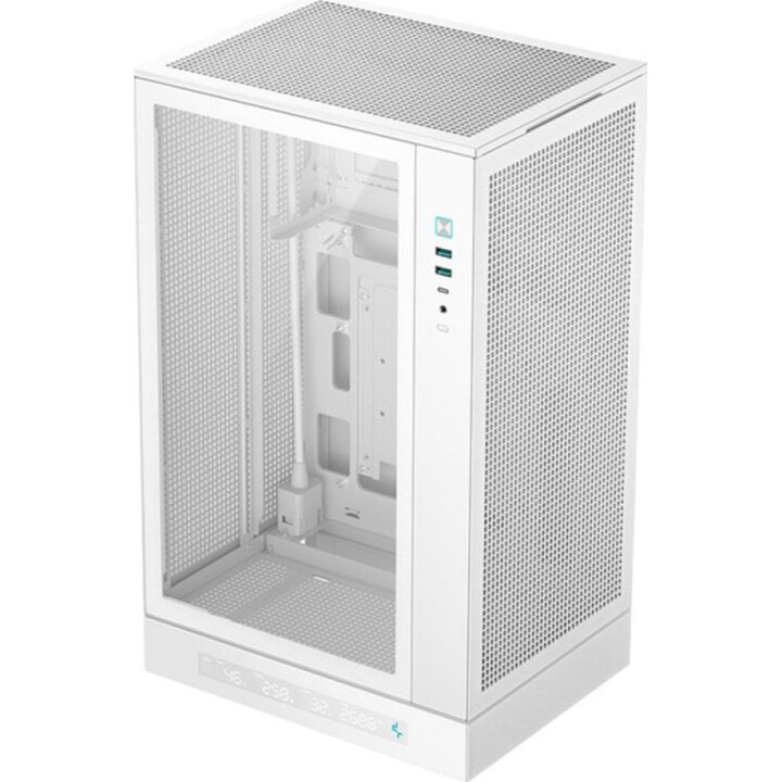Custodia per PC minitorre digitale DeepCool CH270, micro-ATX, vetro temperato, bianco