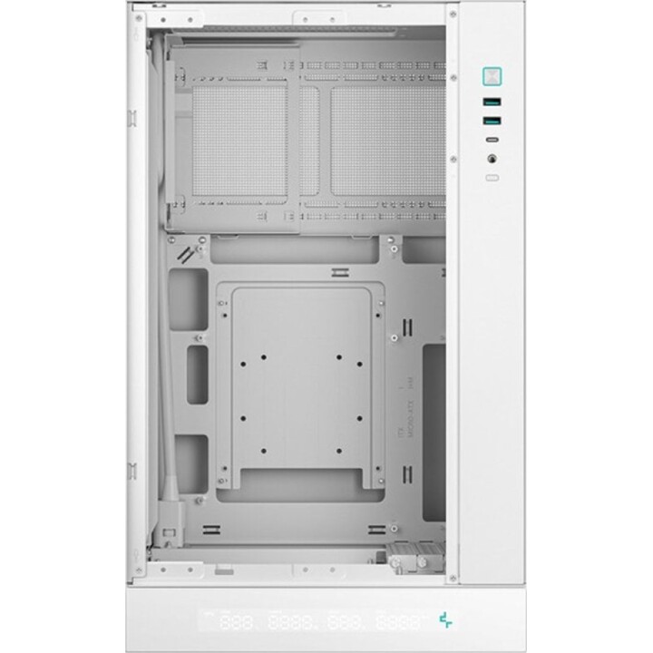 DeepCool CH270 Digitales Mini-Tower-PC-Gehäuse, Micro-ATX, gehärtetes Glas, Weiß