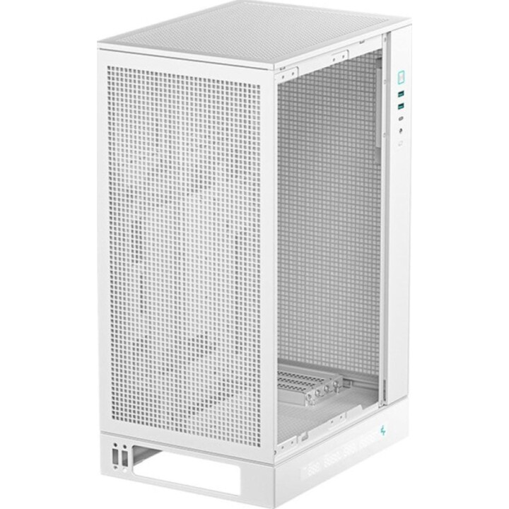 Custodia per PC minitorre digitale DeepCool CH270, micro-ATX, vetro temperato, bianco