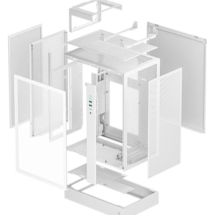 DeepCool Ch170 Plus PC Case, White, Side Window, Dust Filter