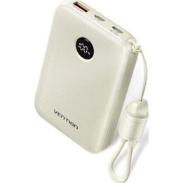 Bateria externa Vention FKAN0-C 10000mAh 22,5W Power Bank com cabo integrado (bege)