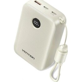 Powerbank Vention FKBN0-C 20000 mAh 22,5 W USB-A USB-C Kompakter externer Akku in Beige