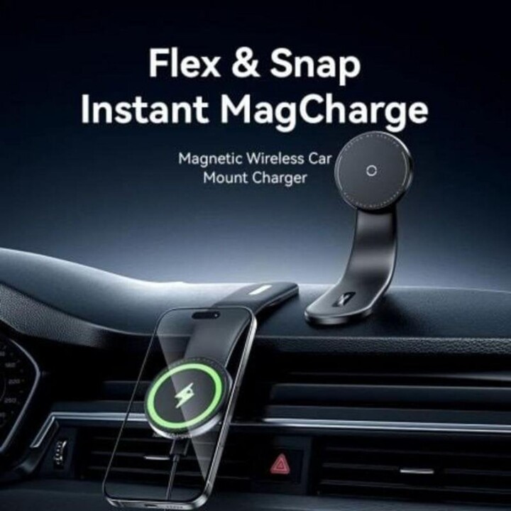Chargeur de voiture sans fil Vention KSKB0 15W en alliage d'aluminium-titane noir