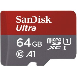 SanDisk MicroSDXC 64GB Ultra A1 + Class 10 adapter
