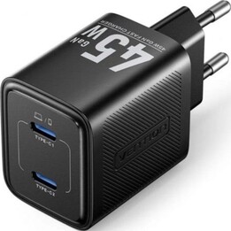 Caricatore da muro Vention GaN FEFB0-EU 2xUSB-C 45W Nero