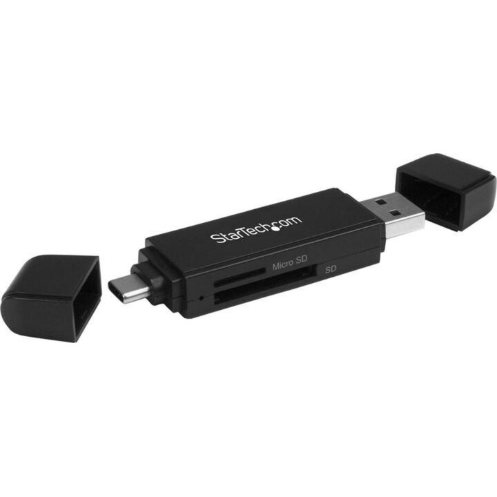 Startech Sd Microsd Usb 3 Usb-C Memory Reader, Black