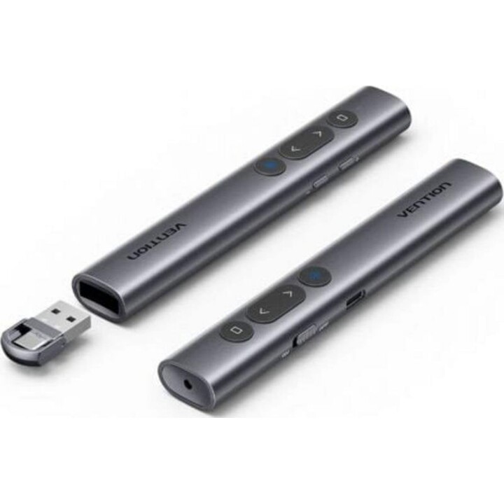 Presentador inalámbrico Vention KQJH0 Bluetooth USB-C Puntero Láser Verde Gris