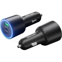 Carregador de carro Vention FFQB0 100W com carregamento rápido 2x USB-C e USB-A