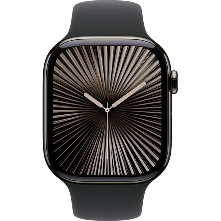 Apple Watch Series 10 GPS Cellular Cassa in titanio ardesia da 46 mm con cinturino Sport nero - Taglia S/M