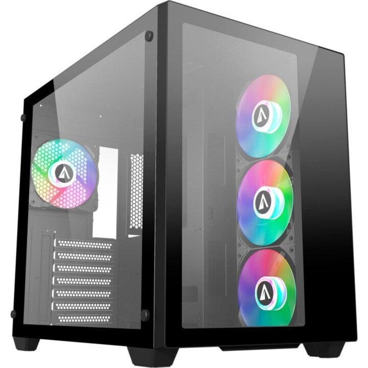 Abysm Danube SAVA 285 BX203 ARGB PC Tower con vetro temperato e USB 3.0 - Nero