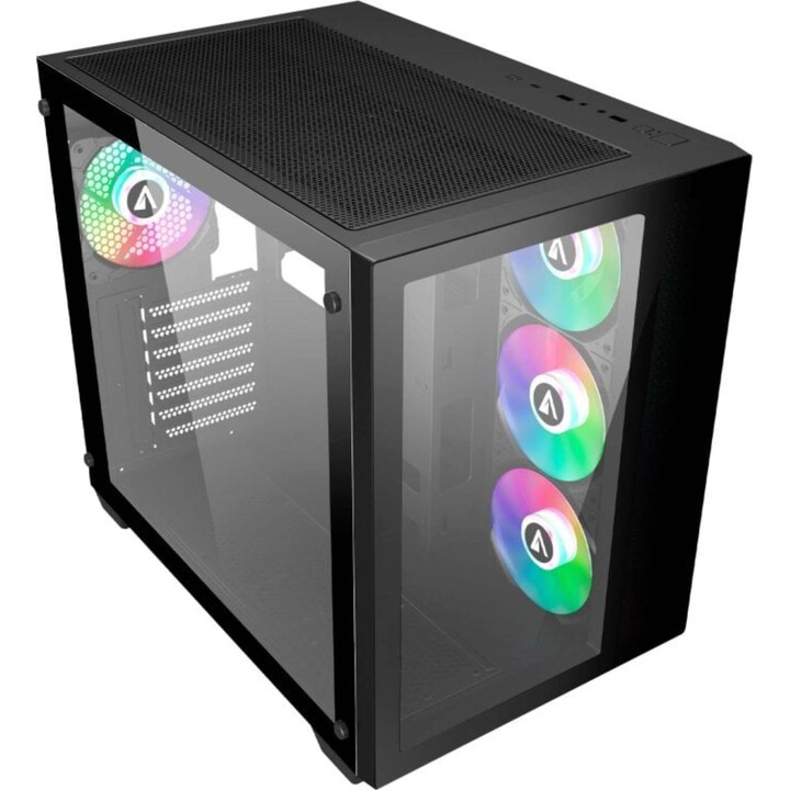 Abysm Danube SAVA 285 BX203 ARGB PC Tower con vetro temperato e USB 3.0 - Nero