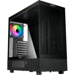 Abysm Gaming Danube Sava H400 Full Tower PC Tower com vidro temperado duplo e USB-C, preto