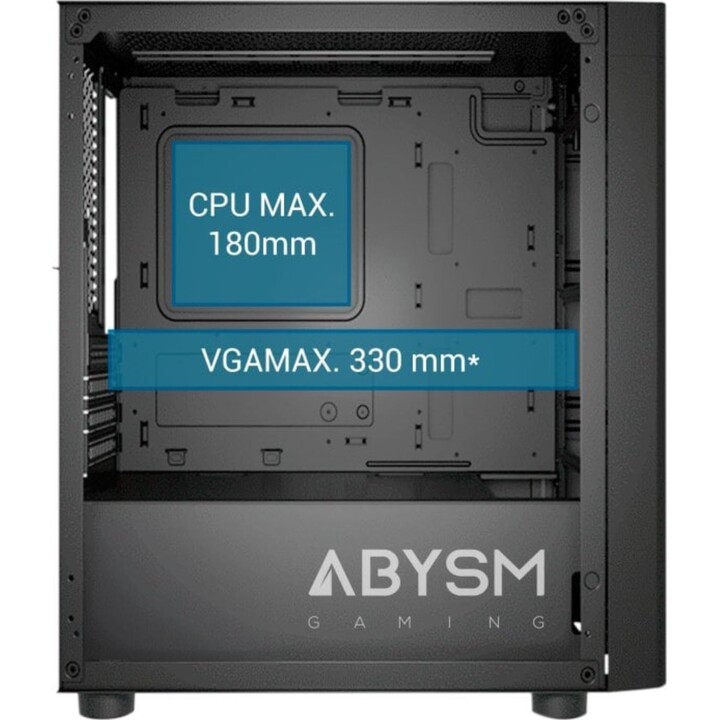 PC Tower Abysm Donau Inva MX202 Micro Tower Gehärtetes Glas USB-C Schwarz