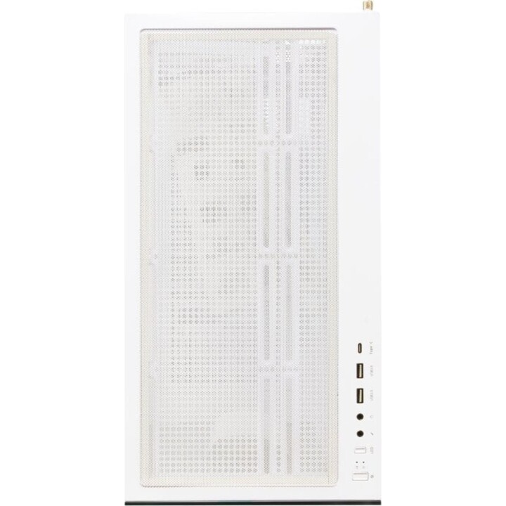 Abysm Gaming Danube Sava H400 Full Tower PC Tower com vidro temperado duplo e USB-C, branco