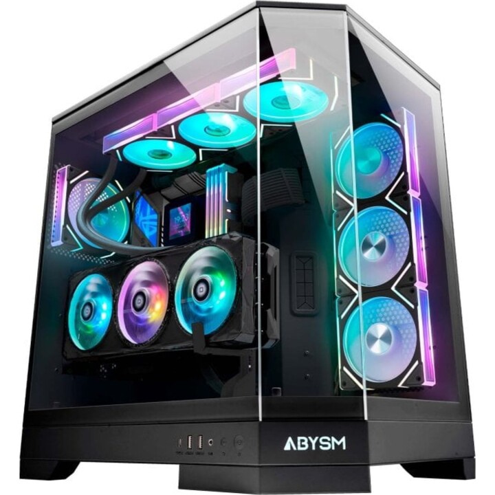 Abysm DANUBE SAVA H600 PC-Tower mit gehärtetem Glas und USB 3.2, Schwarz