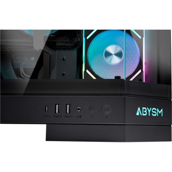 Abysm DANUBE SAVA H600 PC-Tower mit gehärtetem Glas und USB 3.2, Schwarz