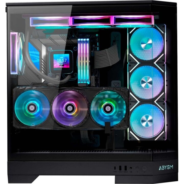 Abysm DANUBE SAVA H600 PC-Tower mit gehärtetem Glas und USB 3.2, Schwarz