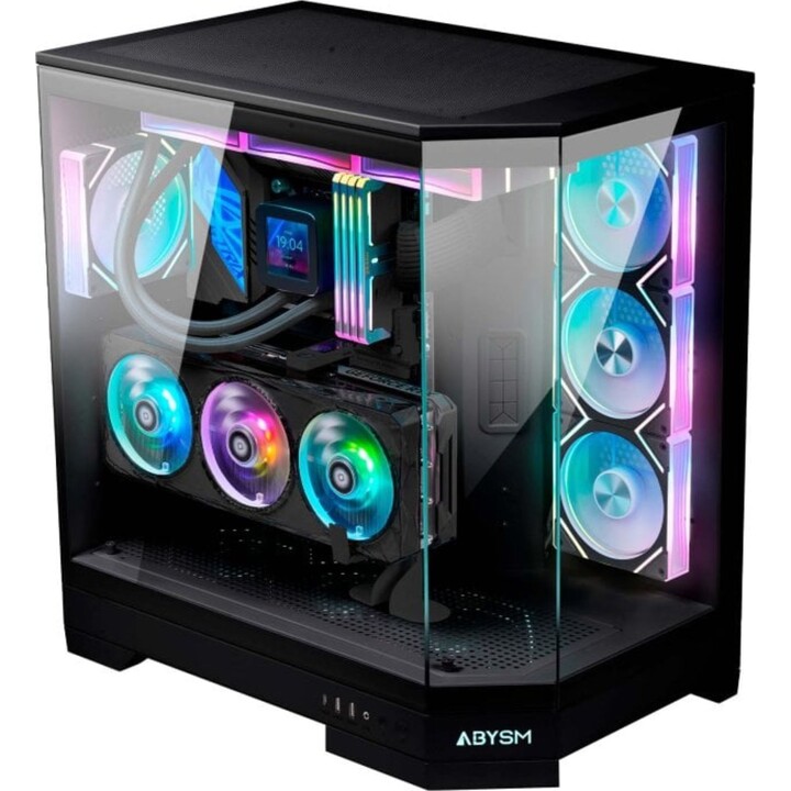 Abysm DANUBE SAVA H600 PC-Tower mit gehärtetem Glas und USB 3.2, Schwarz