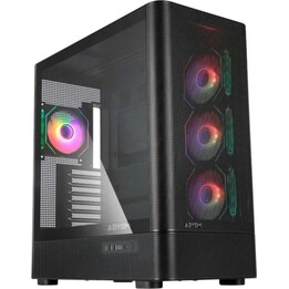 Abysm Danube Sava H500 II Air ARGB ATX PC Case, Black, Tempered Glass, 4 USB-C Fans