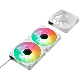 Abysm Arclight 2.0 ARGB 120-mm-PWM-Lüfter mit serieller Verbindung, Weiß, 3-Einheiten-Kit