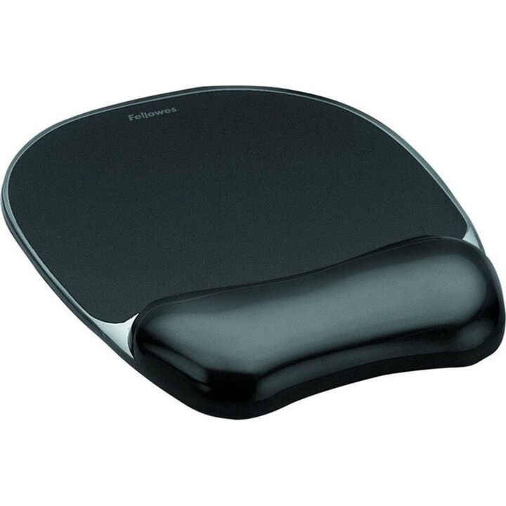 Fellowes Gel Crystals Alfombrilla de Ratón con Reposamuñecas Negra