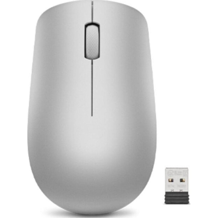 Ratón Lenovo 530 Inalámbrico Óptico Ambidextro 1200DPI Gris Platino USB Nano Receptor