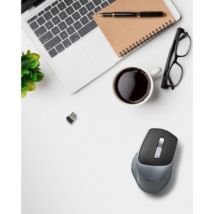 NGS Lush-RB Wireless Multimode Mouse 1600DPI Graphite Silent Buttons