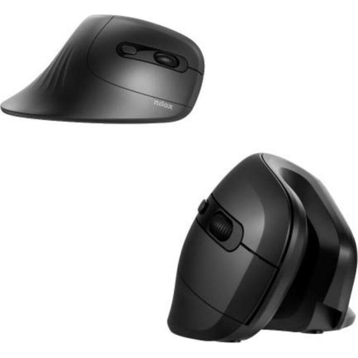 Mouse Wireless Verticale Nilox 3200 DPI Nero Ergonomia avanzata