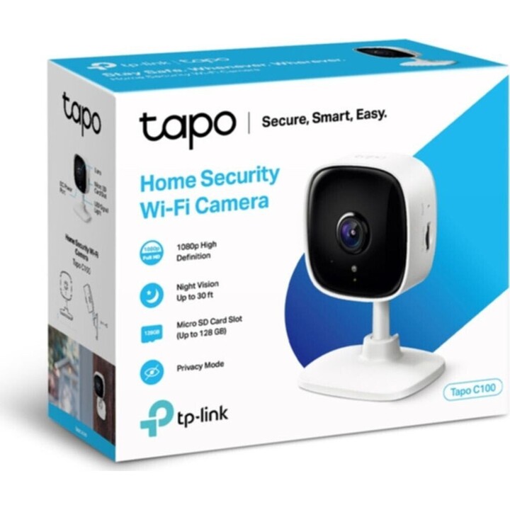 TP-Link Tapo C100 Câmara IP doméstica FHD WiFi Dia/Noite Branca
