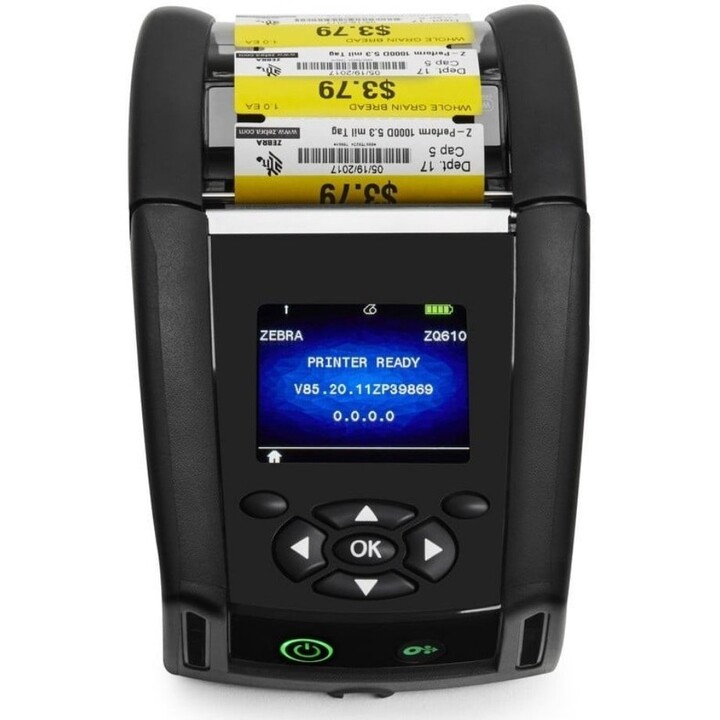 Impressora de etiquetas móvel térmica direta de 2 polegadas e 203 dpi Zebra ZQ610 Plus