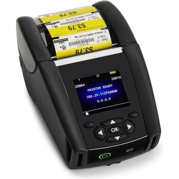 Impressora de etiquetas móvel térmica direta de 2 polegadas e 203 dpi Zebra ZQ610 Plus