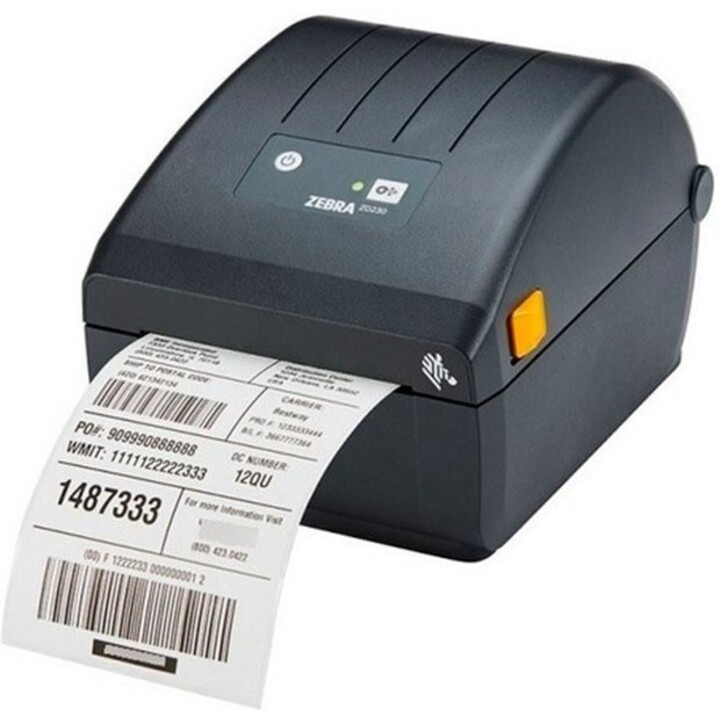 Impressora de etiquetas de secretária Zebra ZD230 de 4 polegadas e 203 dpi com transferência térmica, USB e Ethernet