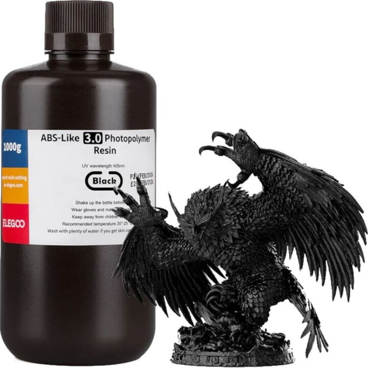 ELEGOO Resina ABS V3.0 Preta para Impressoras 3D de Resina LCD - 1KG