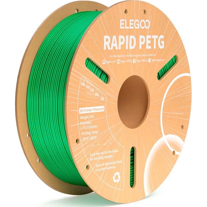 ELEGOO Rapid PETG Verde per stampanti 3D FDM - Filamento 1.75mm Bobina da 1kg