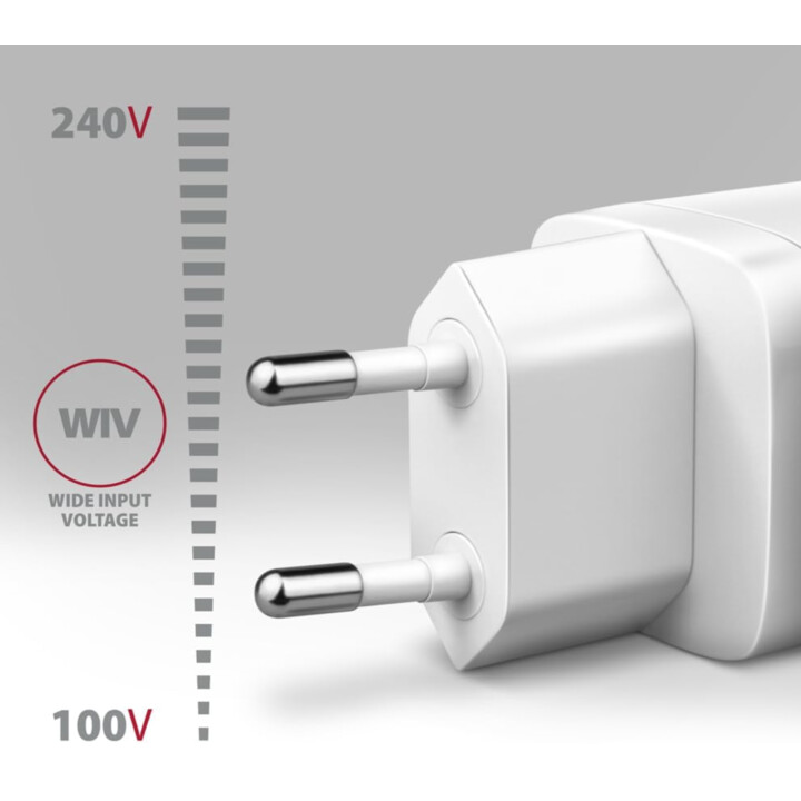 CARGADOR MÓVIL PARED USB 30W/2 PUERTOS BLANCO ACU-PQ30W AXAGON