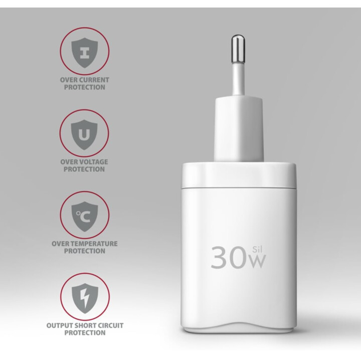 CARGADOR MÓVIL PARED USB 30W/2 PUERTOS BLANCO ACU-PQ30W AXAGON