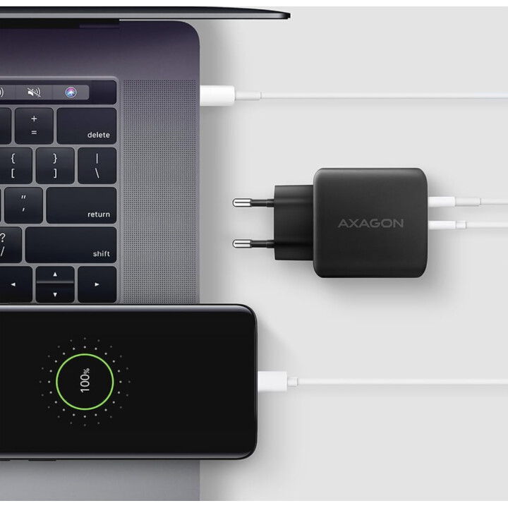 MOBILES LADEGERÄT WAND USB 45W/GAN 2PORT ACU-PQ45 AXAGON