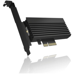 Placa PCI Express ICY BOX 60403, Adaptador M.2 NVMe SSD para PCIe 4.0, Arrefecedor, Iluminação LED, M-Key, 2230, 2242, 2260, 228
