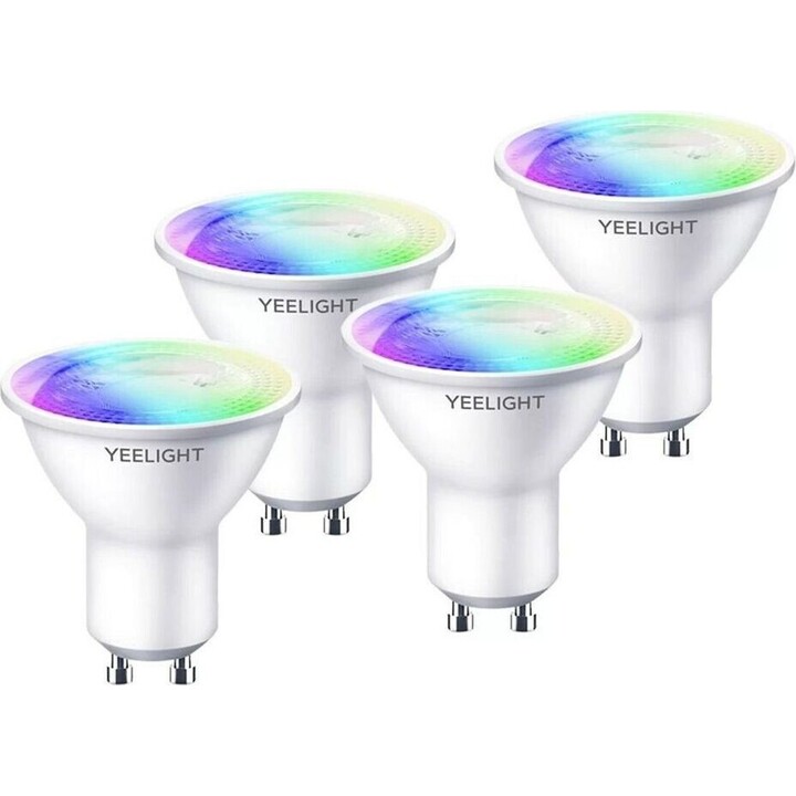 Bombilla Inteligente Yeelight Smart Bulb W1 (Dimmable)/ Casquillo GU10/ 4.8W/ 350 Lúmenes/ 2700K-6500K/ Pack de 4 uds