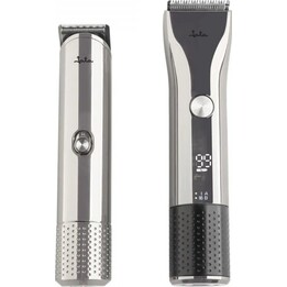 Jata cortapelos y moldeador de líneas kit 2pcs recargable. plata-negro. jbse2102