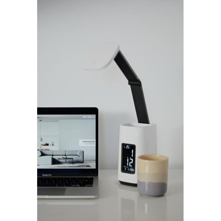 Activejet AJE-TECHNIC LED-Tischleuchte mit Display weiß