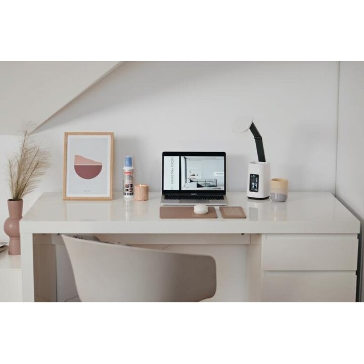Activejet AJE-TECHNIC LED-Tischleuchte mit Display weiß