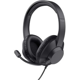 Trust Ayda Max Wired Headset with 3.5mm Connector for Office and Calls, Microphone, Black