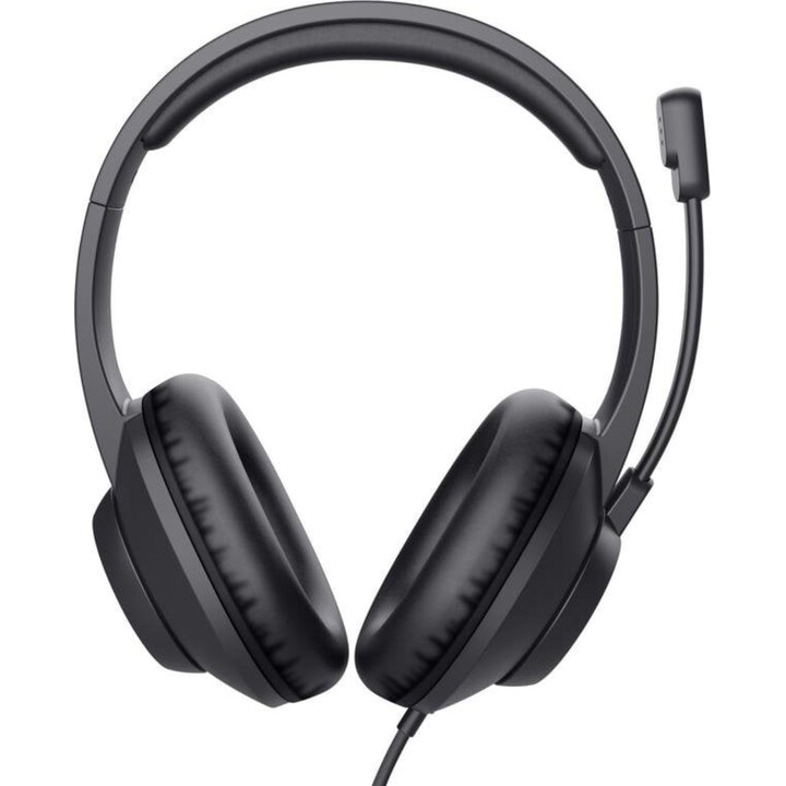 Trust Ayda Max Wired Headset with 3.5mm Connector for Office and Calls, Microphone, Black