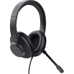 Trust Ayda Max Office Headphones with USB-C/A Cable and Microphone - Black